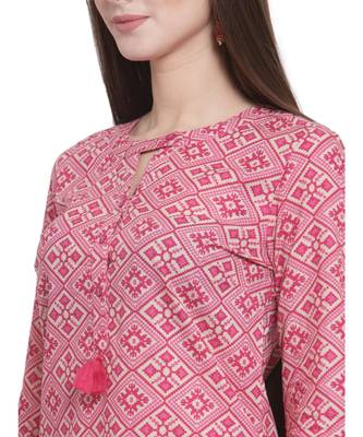 pink Cotton kurtis 5