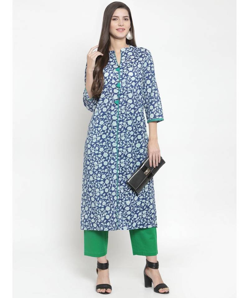 Blue Cotton kurtis