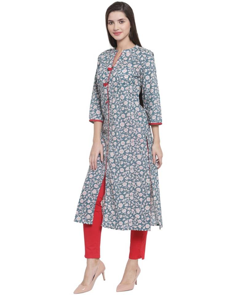 Grey Cotton kurtis