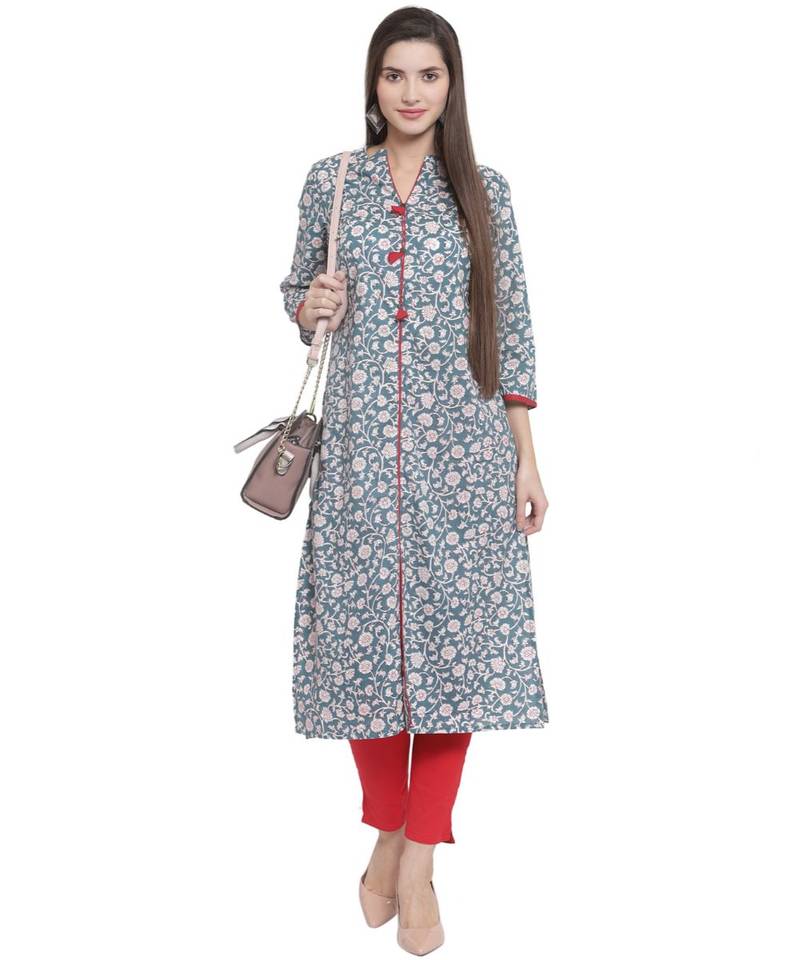 Grey Cotton kurtis