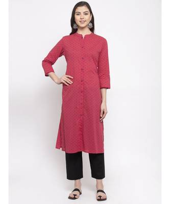 WINE Cotton kurtis 1
