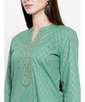 Green Cotton kurtis 2