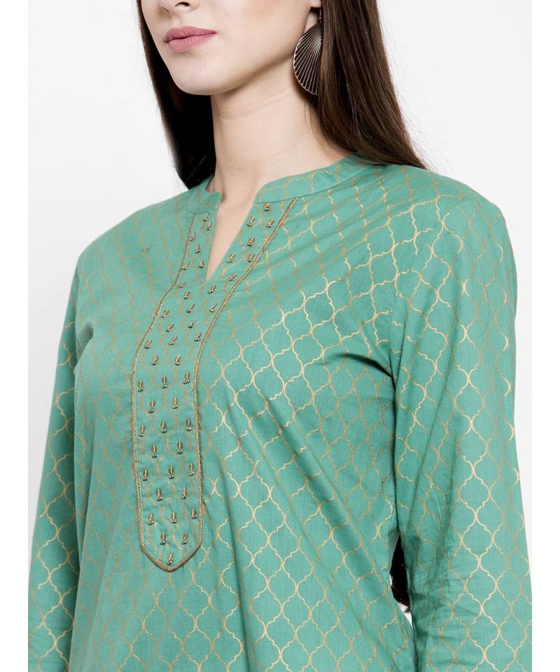 Green Cotton kurtis