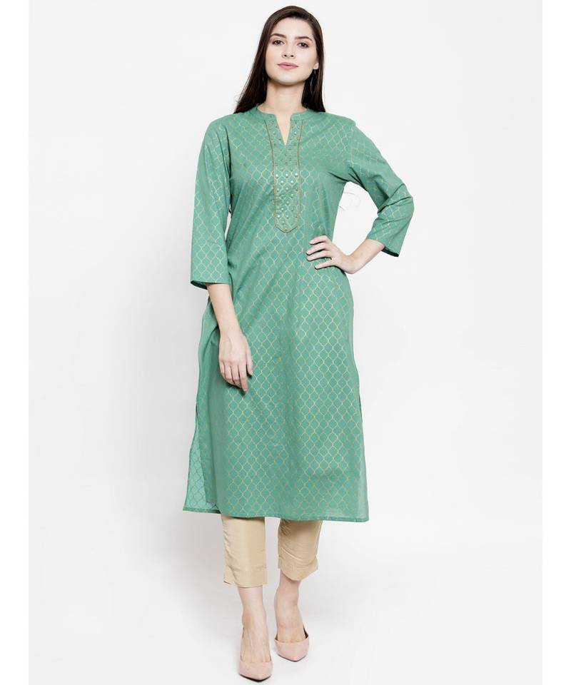 Green Cotton kurtis