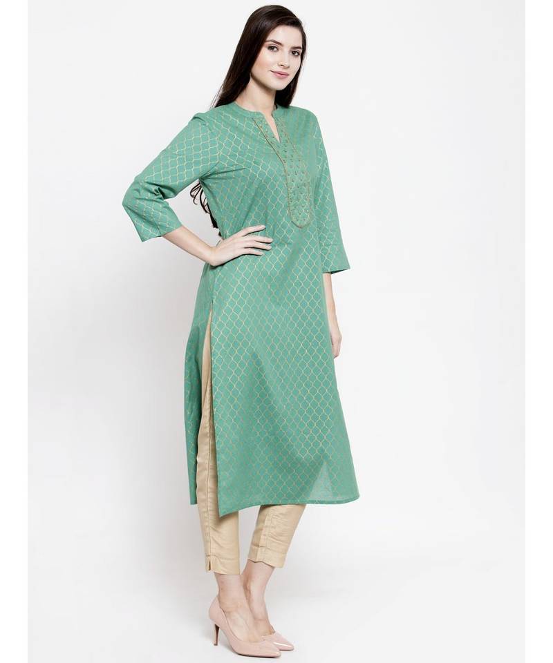 Green Cotton kurtis