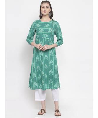 GREEN Cotton kurtis 1
