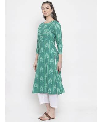 GREEN Cotton kurtis 2
