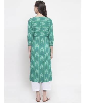 GREEN Cotton kurtis 3
