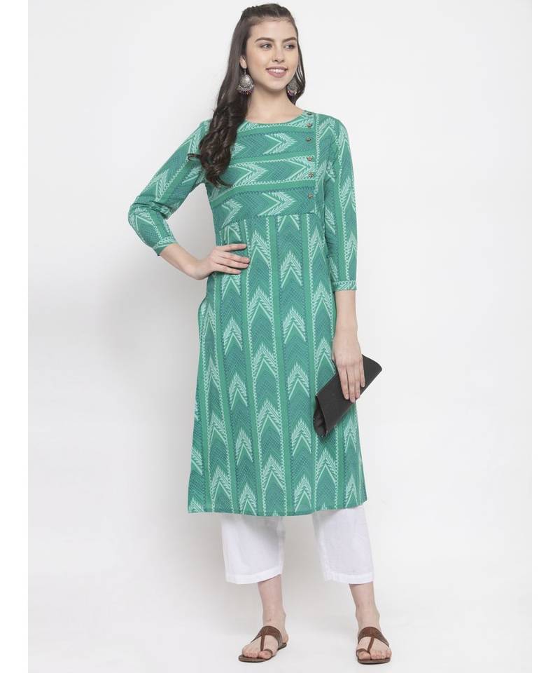 GREEN Cotton kurtis