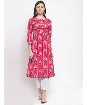 PINK Cotton kurtis 1