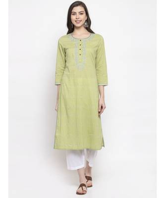 GREEN Cotton kurtis 1