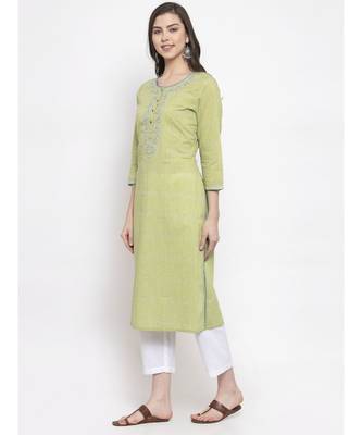 GREEN Cotton kurtis 2