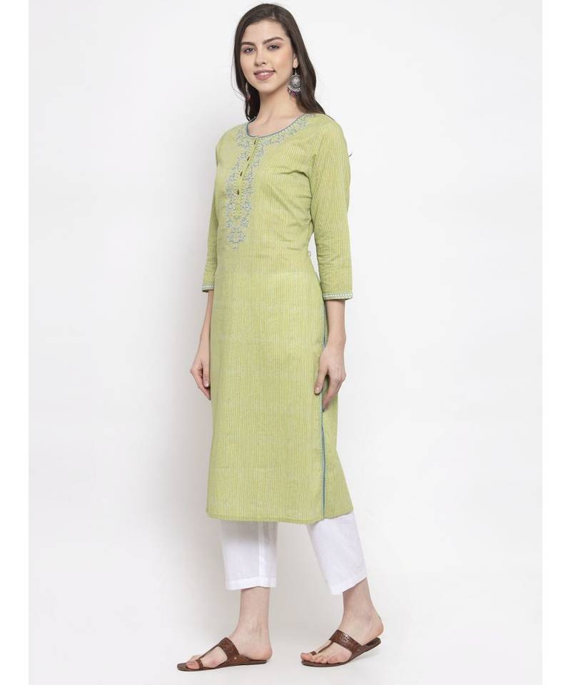 GREEN Cotton kurtis