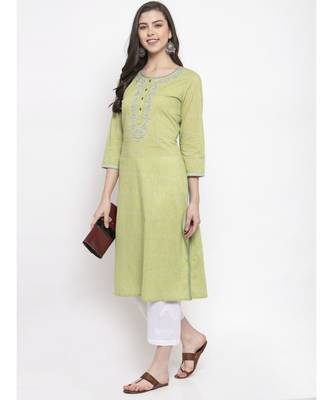 GREEN Cotton kurtis 4