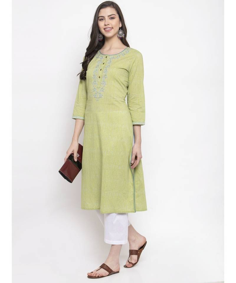 GREEN Cotton kurtis