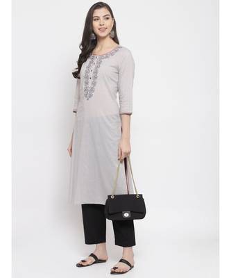 GREY Cotton kurtis 4