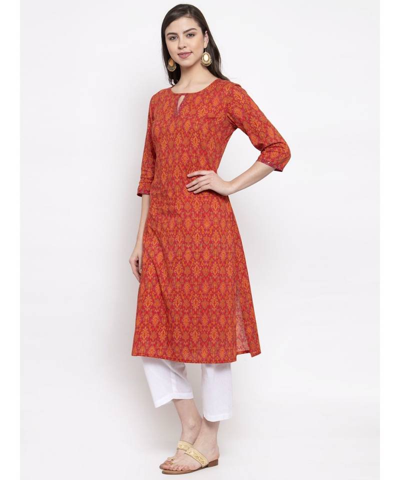 RED Cotton kurtis