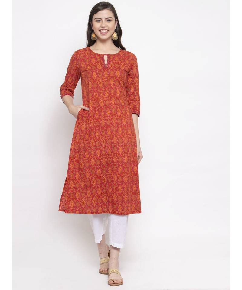 RED Cotton kurtis