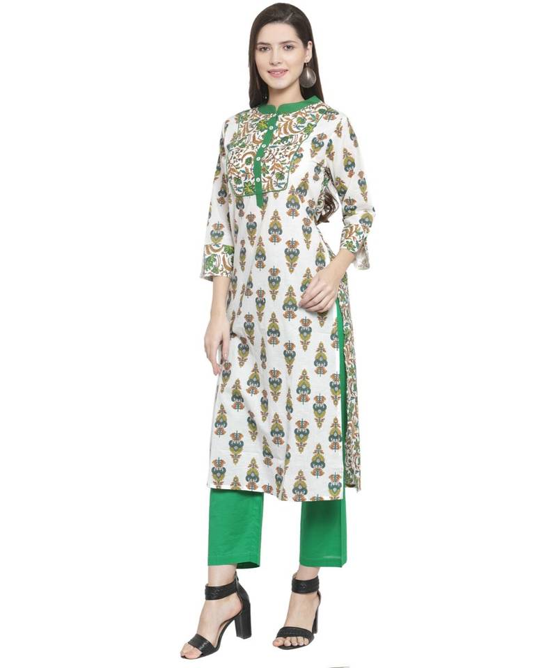 Green Cotton kurtis