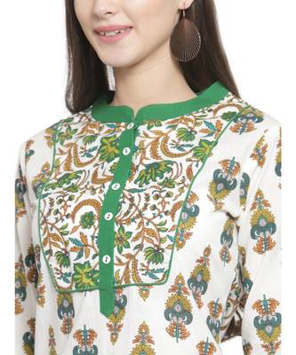 Green Cotton kurtis 2