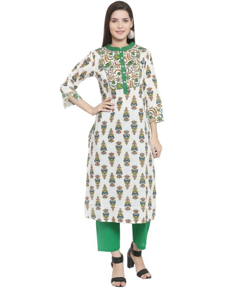 Green Cotton kurtis