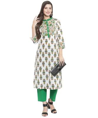 Green Cotton kurtis 5