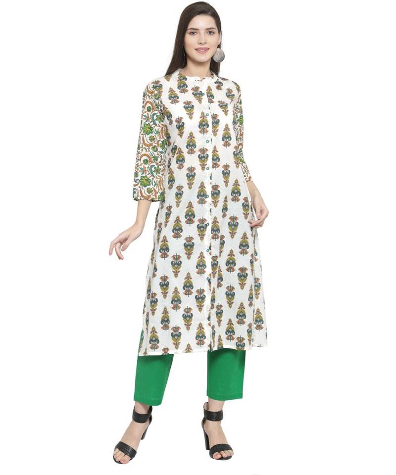 GREEN Cotton kurtis