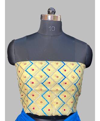 Sindur blouse work chiffon lapis blue with contrast blouse 3