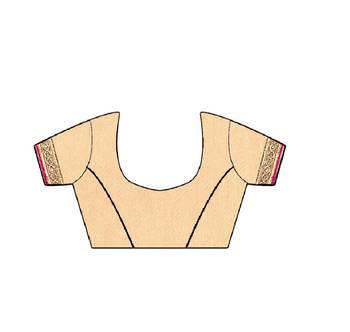 Golden embroidered net saree with blouse 5
