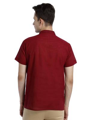 Magenta Cotton Short Kurta 2