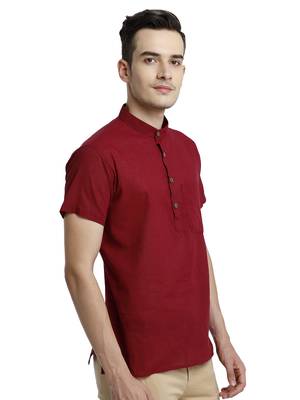 Magenta Cotton Short Kurta 3