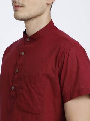 Magenta Cotton Short Kurta 4