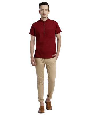 Magenta Cotton Short Kurta 5