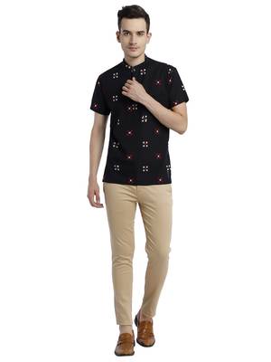 Black Embroidery Cotton Short Kurta 5