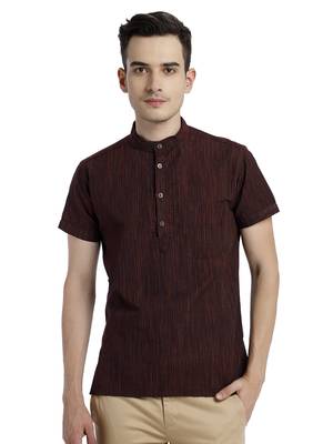 Brown Milange Polycotton Short Kura 1