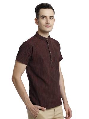 Brown Milange Polycotton Short Kura 3