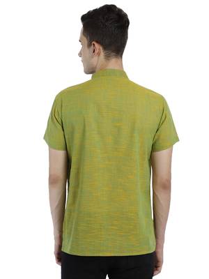Green Cotton Slub Short Kurta 2