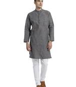 Grey Milange Polycotton Long Kura