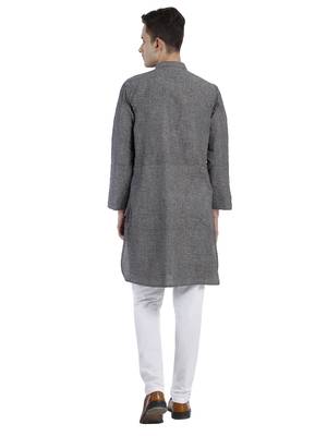 Grey Milange Polycotton Long Kura 2