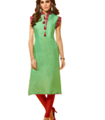 Light Green Designer Stitched Kurti