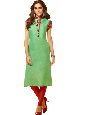 Light Green Designer Stitched Kurti 2