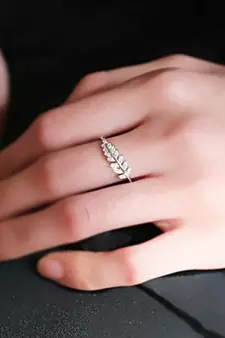 Valentine'S Special Adjustable Silver Plated Cz Ring For Women