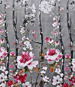 Swayam 144 TC Pure Cotton Brown and White Floral Printed Double Bed Sheet With 2 Matching Pillow Covers