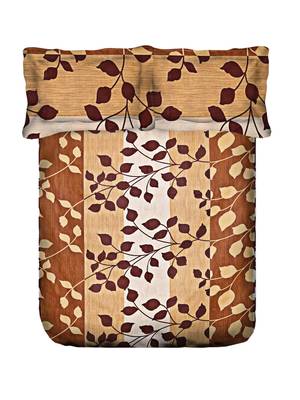 Swayam 144 TC Pure Cotton Brown and Beige Floral Printed Double Bed Sheet With 2 Matching Pillow Covers 5