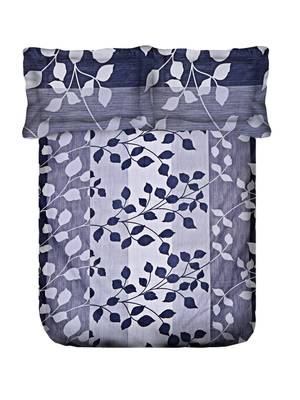 Swayam 144 TC Pure Cotton Black and Grey Floral Printed Double Bed Sheet With 2 Matching Pillow Covers 5