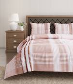 Swayam 144 TC Pure Cotton White and Brown Checkered Printed Bed Sheet With 2 Matching Pillow Covers