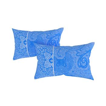 Swayam 144 TC Pure Cotton Navy and Blue Ethnic Motif Printed Bed Sheet With 2 Matching Pillow Covers 3