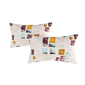 Swayam 144 TC Pure Cotton White and Yellow Geometric Printed Bed Sheet With 2 Matching Pillow Covers 3