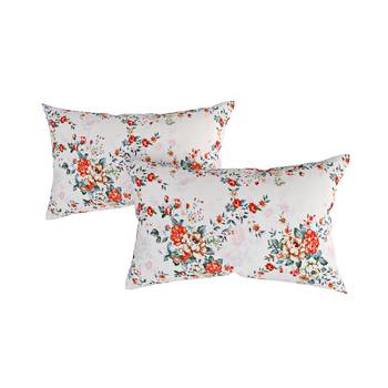 Swayam 144 TC Pure Cotton White and Orange Floral Printed Bed Sheet With 2 Matching Pillow Covers 3