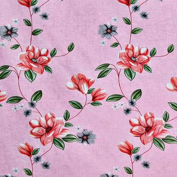 Swayam 144 TC Pure Cotton Pink and Red Floral Printed Bed Sheet With 2 Matching Pillow Covers 4